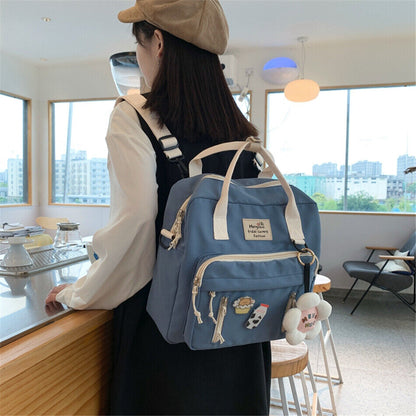 3 In 1 Backpack Teenage Girl Ring Travel Shoulder Bag Female Schoolbag Woman