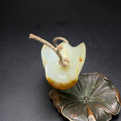 Chinese Natural Hetian Jade Hand-carved Exquisite Tortoise Shell Pendant 31325