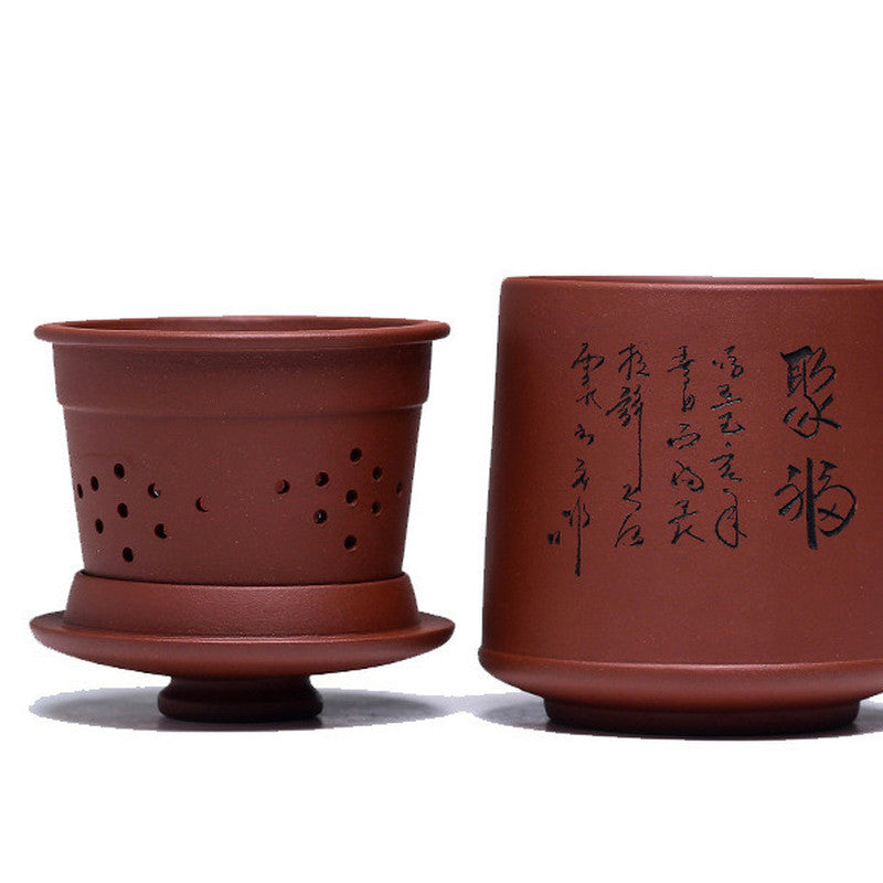 450ml Chinese Yixing Purple Sand Filter Tea Cup Home Office Mug Kung Fu Tea Set