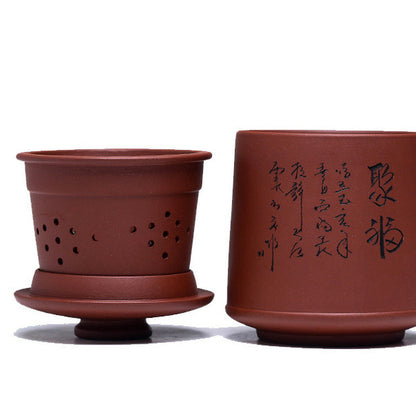 450ml Chinese Yixing Purple Sand Filter Tea Cup Home Office Mug Kung Fu Tea Set