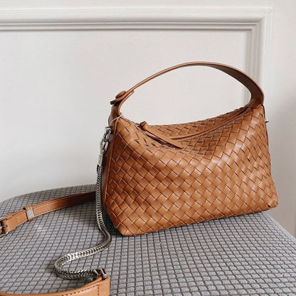 Tote Bag Zipper Handbag Soft Cow Leather Shoulder Bag Crossbody Purse 22*11*13CM