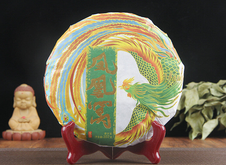 Pu-erh Tea Cha Tea Cake Yiwu Phoenix Nest Ancient Tree Pu-erh Green Tea 357g