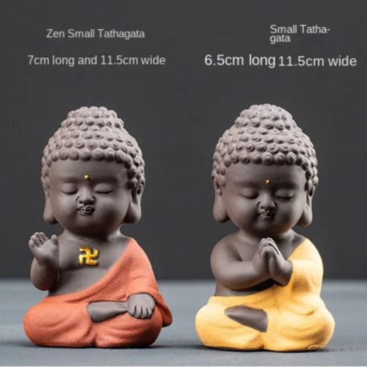 11.5cm Purple Sand Buddha Laughing Monk Statue Sitting Statue Tea Pet Ornaments