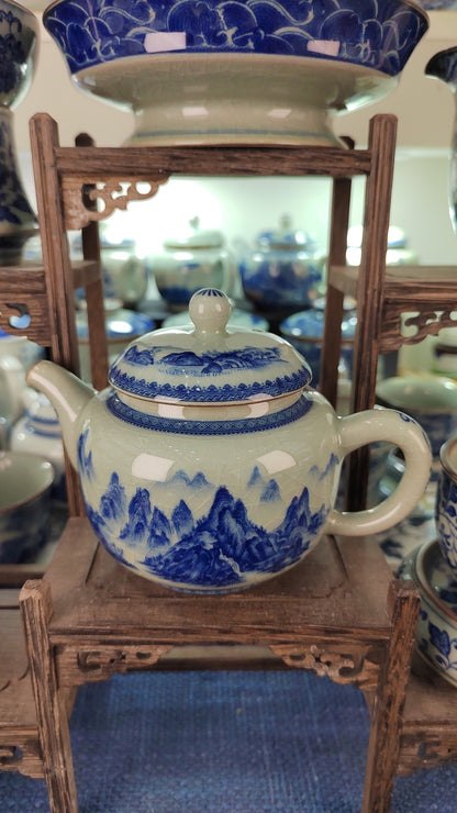 Jingdezhen Ceramic Tea Set Retro Landscape Qianli Jiangshan Teapot 260ml