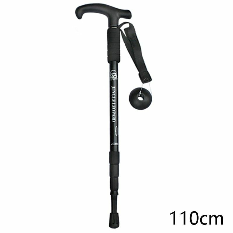 Telescopic Hiking Camping Climbing Walking Stick Trekking Pole Cane Elderly Red