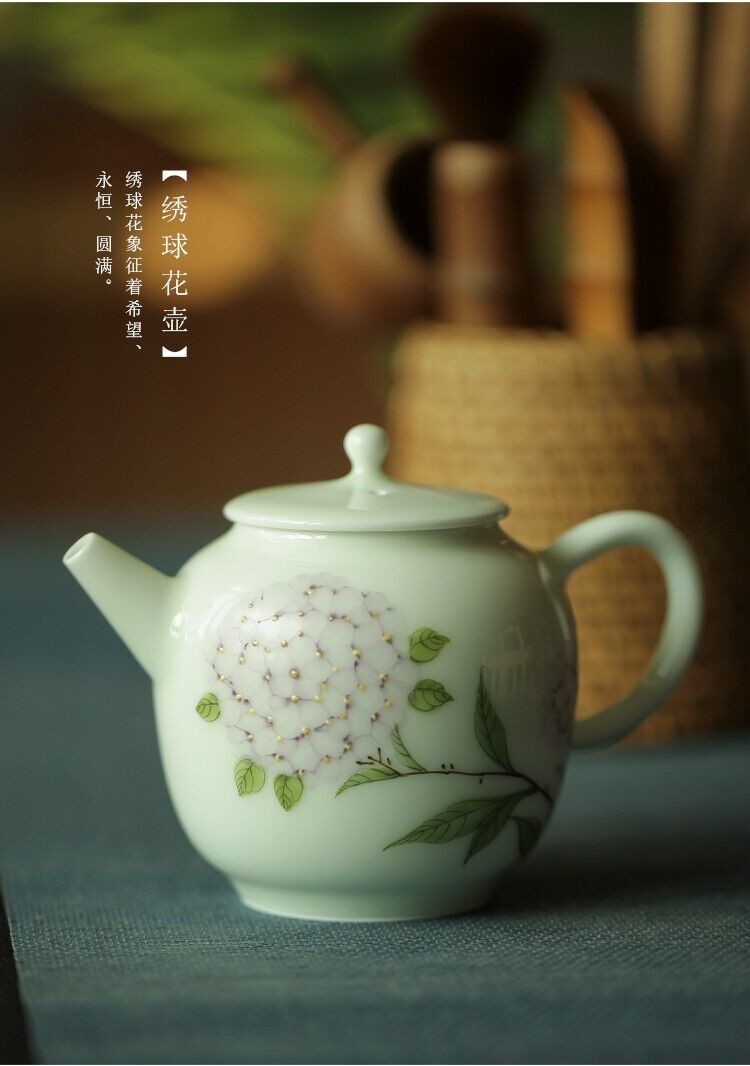 5-piece set China Jingdezhen Master Tea Cup Beauty Hydrangea Ceramic Cup-