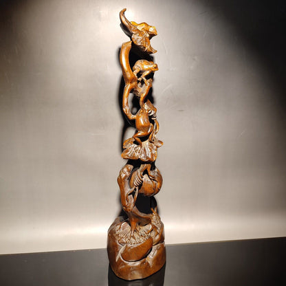 chinese wooden statue carving sculpture Boxwood home decor decorative sculpture