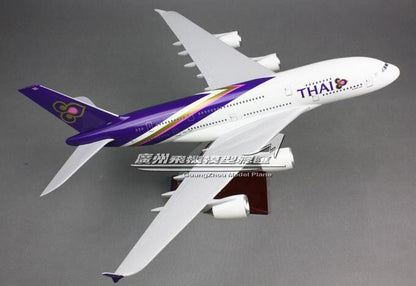 45CM THAI AIRBUS A380 HS-TUC Passenger Airplane Resin Aircraft Aeroplane Model