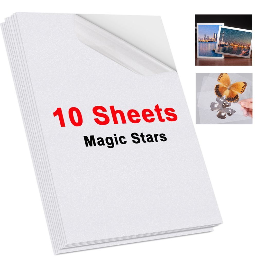 Photo Paper A4 Self-Adhesive Stickers 10 Sheets Holographic Cold Laminating Film