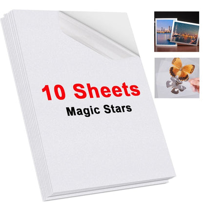 Photo Paper A4 Self-Adhesive Stickers 10 Sheets Holographic Cold Laminating Film
