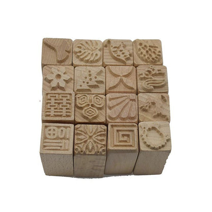 Pottery Stamp Clay Wooden Modeling Textured Pattern Ceramic Embossing Seal Tools