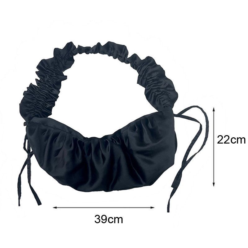 Versatile Tote Pleated Drawstring Design Large Shoulder Bag Oxford Crossbody Bag