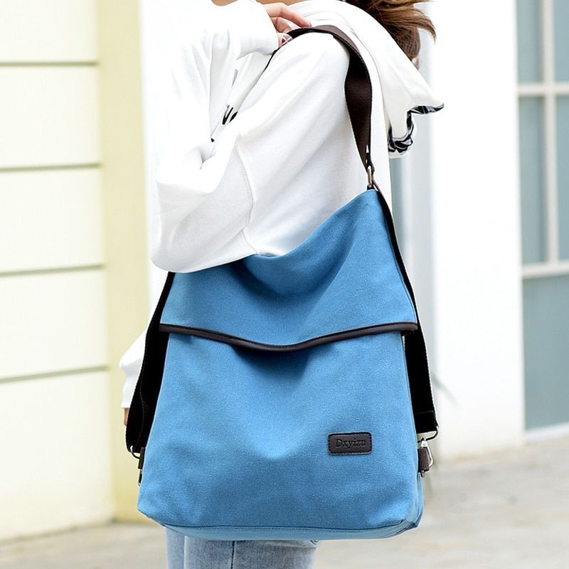 Multifunctional Canvas Backpacks Multi Pocket Travel School Books Bags Polyester
