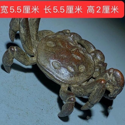 Rare Fortune Art Bronze Crab Figure Statue Collectable Tea Pet Table Decor