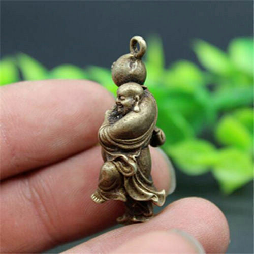Chinese Pure Brass Maitreya Buddha Peach Pendant