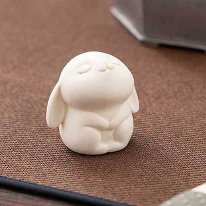 Pure White Small Tea Pet Ceramic Fine Workmanship Animal Beautiful Handmade