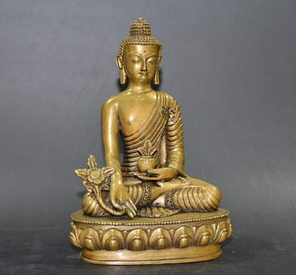 Pure Copper Lotus Base Buddha Ornament Decor Collect