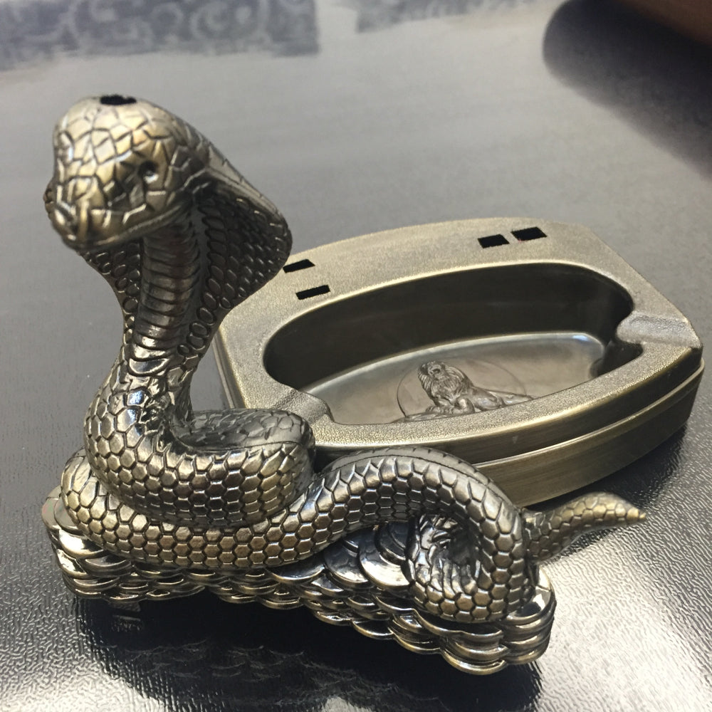 5" New Snake Shape Novelty Refillable Lighter Cigarette Cigar Ashtray Ash