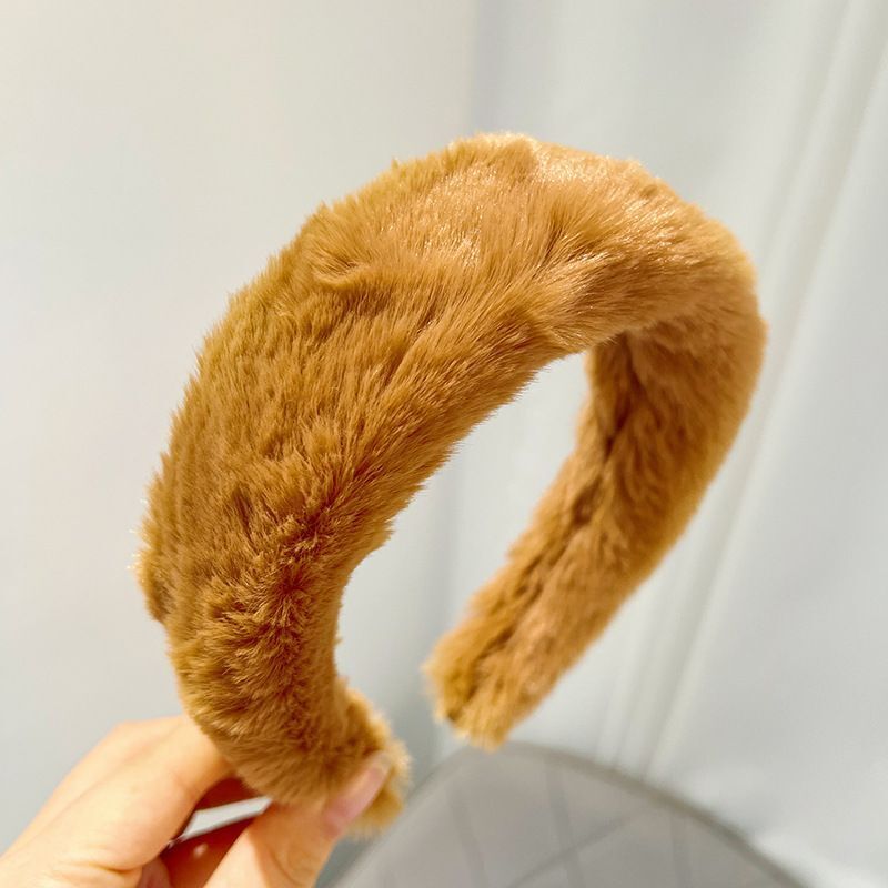 Women Headband Luxurious Faux Fur Crystal Hairband Casual Adult Hair Accessories