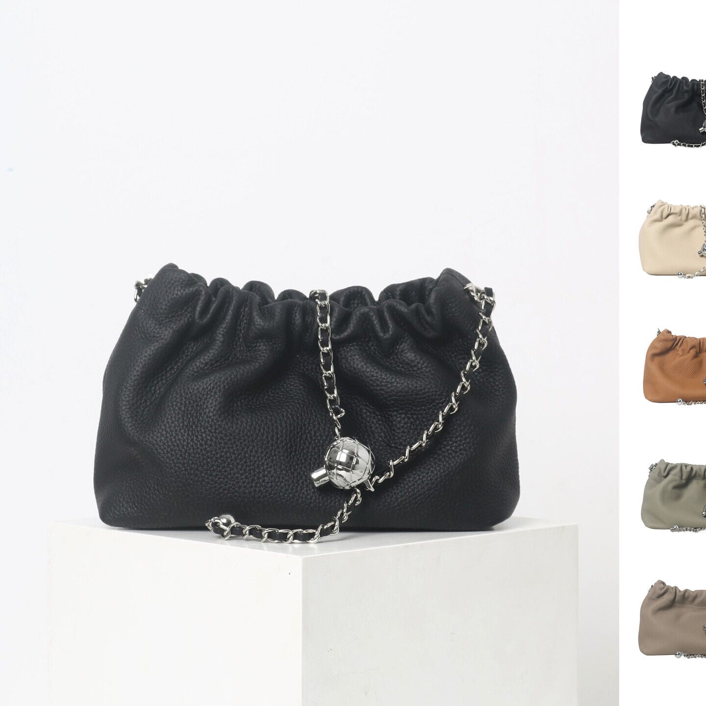 Small Mini Real Leather Clutch Purse Shoulder Bag Crossbody Adjustable Chain