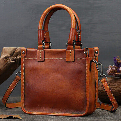 Womens 100% Genuine Leather Retro Handbag Cowhide Leather Crossbody Shoulder Bag