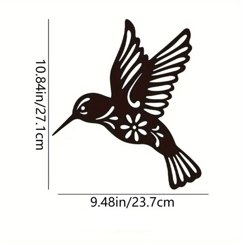 1pc Metal Hummingbird Wall Art Decor, Hollow Out Iron Bird Sculpture Waterproof