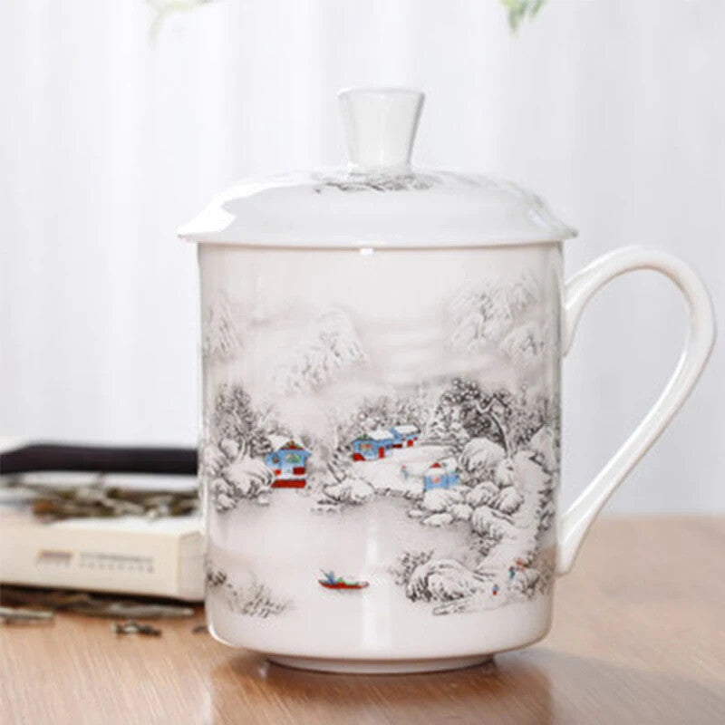 Large-capacity Ceramic Teacup China Jingdezhen Blue and White Porcelain
