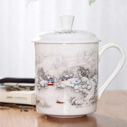 Large-capacity Ceramic Teacup China Jingdezhen Blue and White Porcelain