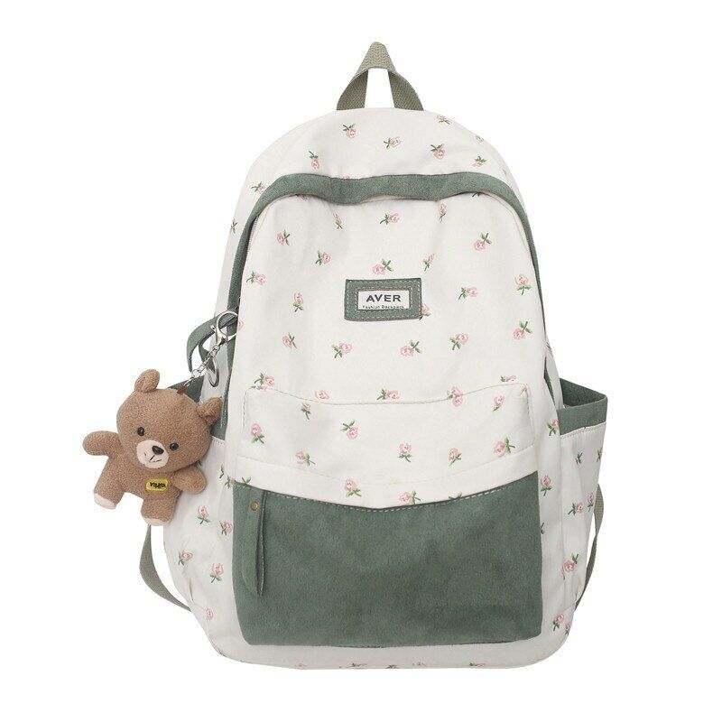 Girl Nylon Floral Bag Ladies Backpack Women Student Bag Female Laptop Backpack