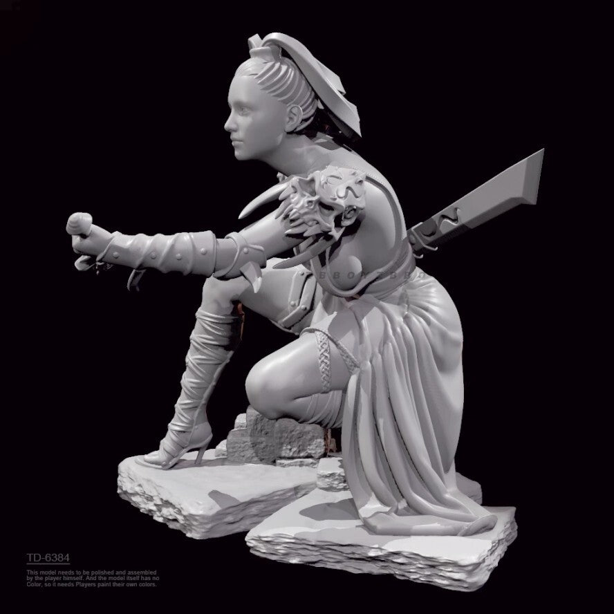 H/65mm resin figure model Fantasy female martial arts 3D printing Unassembled