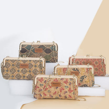 Wallets Wood Grain Chain Long Phone Holder Classic Purse Zipper Wallet 11*5*20CM