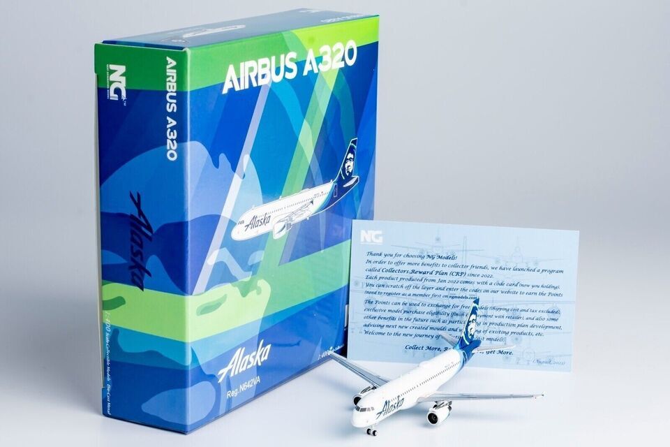 1:400 NG Model Alaska AIRBUS A320 Passenger Airplane Diecast Aircraft Model