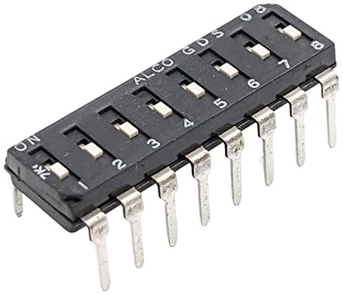 10 Pack 8 Switch DIP Switch, 16-pin, End to End Stackable, Low Profile (20.3mm)