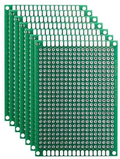 7 Pack Prototyping Breadboard, 2.75 x 1.97 Inches, 432 Holes, Double-Sided PCBs