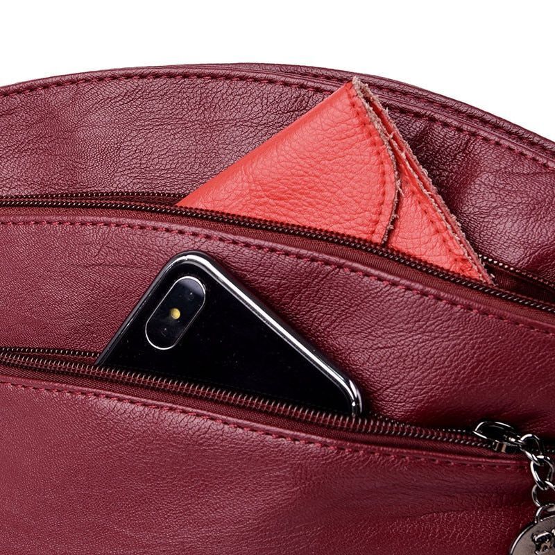 Multi-layer Pockets Genuine Leather Shoulder Bag Handbag Bag Small Crossbody Bag
