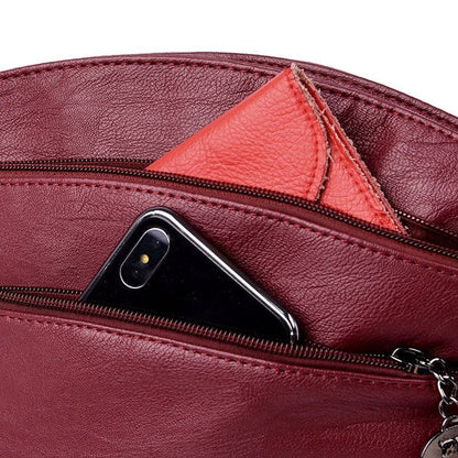 Multi-layer Pockets Genuine Leather Shoulder Bag Handbag Bag Small Crossbody Bag