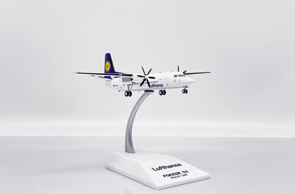 1:200 JC Wings Lufthansa FOKKER 50 Passenger Aircraft Diecast Airplane Model