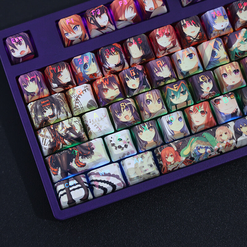 New Anime DATE A LIVE Theme RGB Translucent Keycap for OEM Mechanical Keyboard