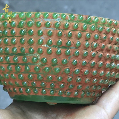 China Ancient Handicrafts Jade Green Bowl Collection Carving Statue Ornament