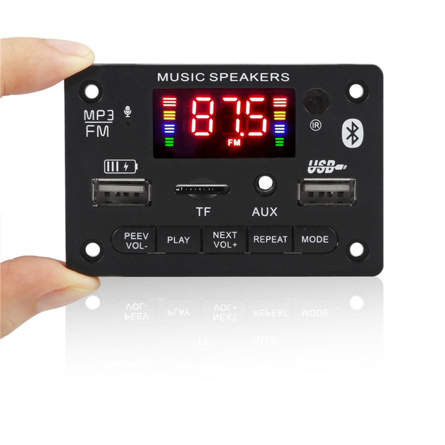 FM Bluetooth Car Audio MP3 Decoder Board With Remote Control & 4* Cable Core