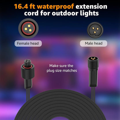 Extension Cable for Govee Permanent Outdoor Lights Pro, IP68 Waterproof Extensio