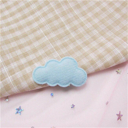 60Pcs/Lot 4.5x2.5cm Felt Cloud Padded Appliques Artificial Crafts Hairclip Patch