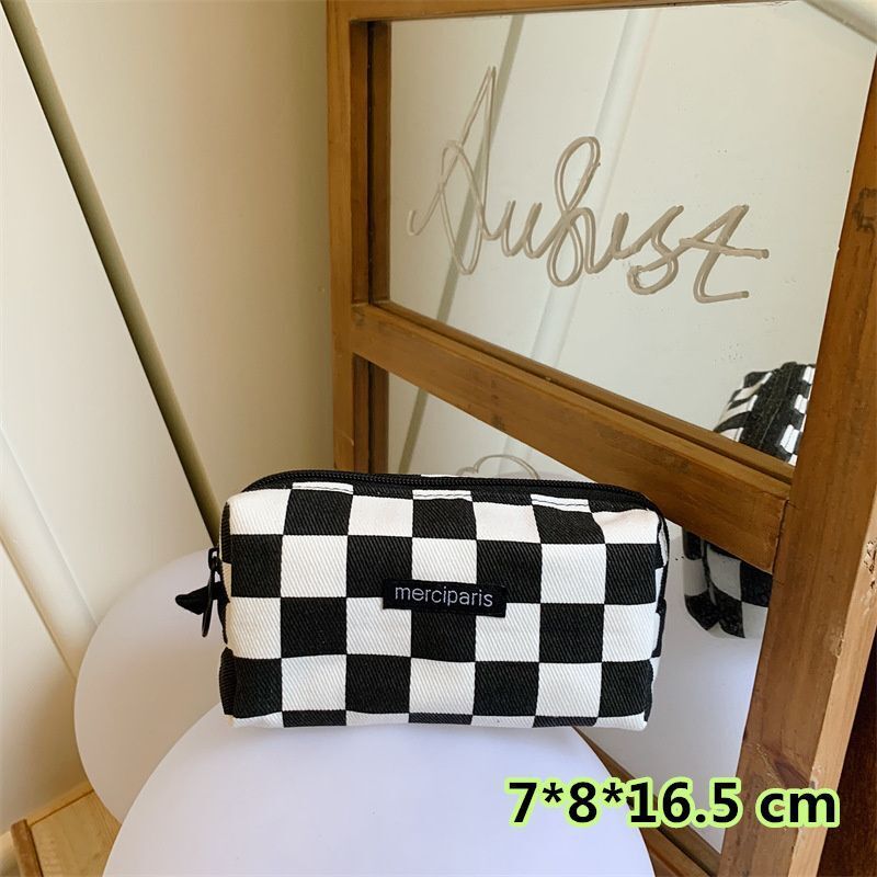 Plaid Traveling Makeup Cosmetic Storage Bag Handbags Wallet Organizer Cute Pouch