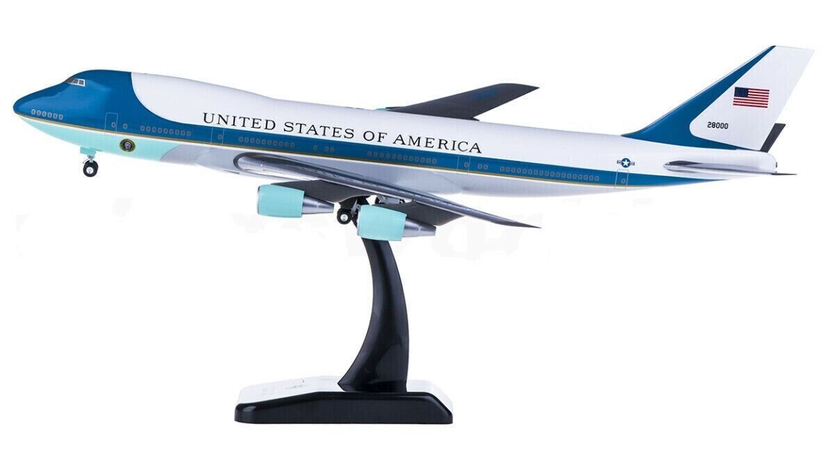 1:200 35CM Hogan USAF BOEING 747-200 Plane Airplane ABS Plastic Aircraft Model