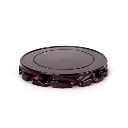 Chinese Style 10-16cm Wood Carving Round Base for Vase Teapot Statue Flowerpot