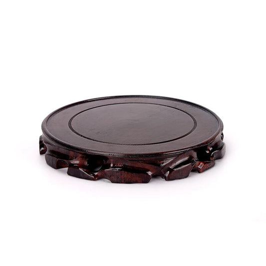 Chinese Style 10-16cm Wood Carving Round Base for Vase Teapot Statue Flowerpot