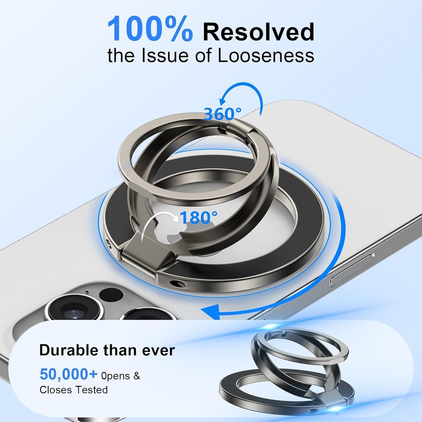 Magnetic Phone Ring Holder for Magsafe Dual-Side Magnetics, Removable Magsafe Ph