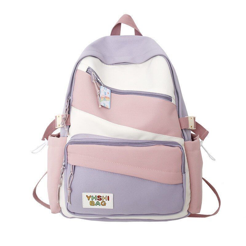 Backpacks Contrast Colors Waterproof Nylon Traveling Anti-Theft Schoolbag 20-35L