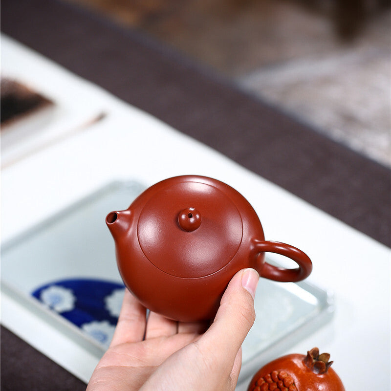 Xishi Pot Marked Ball Shaped Infuser Holes True Yixing Zisha Clay Dahongpao Pot