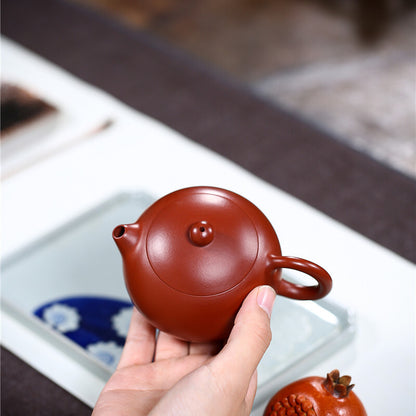 Xishi Pot Marked Ball Shaped Infuser Holes True Yixing Zisha Clay Dahongpao Pot